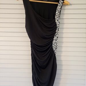 Elegant Black Dress with Beaded Detail